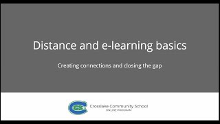 Distance and eLearning Basics Webinar