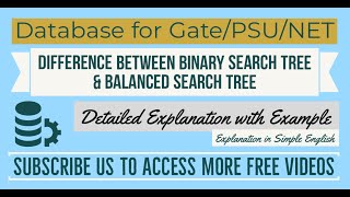 67 Difference Between Binary Search Tree and Balanced Search Tree BST Tree