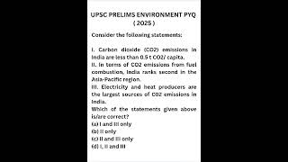 UPSC PRELIMS ENVIRONMENT PYQ ( 2025 )