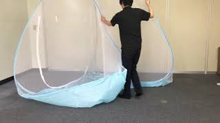 蚊帳 たたみ方 畳み方 《 暮らしの幸便公式 》ワンタッチ蚊帳 底付き ムカデ対策 収納方法 簡単 分かりやすい  How to fold a mosquito net tent type