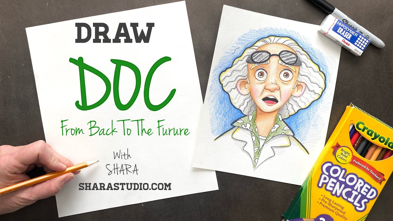 How to draw DOC from back to the future - YouTube