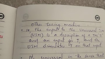 54) UNIVERSAL TURING MACHINE #ToC Lecture 54 # Module 6