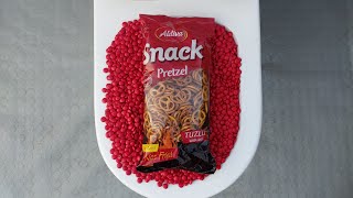 Will It Flush?Red M&M And Pretzel Snack