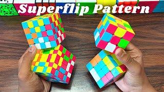 Making Superflip Pattern in 3x3 - 6x6 Rubik's Cubes