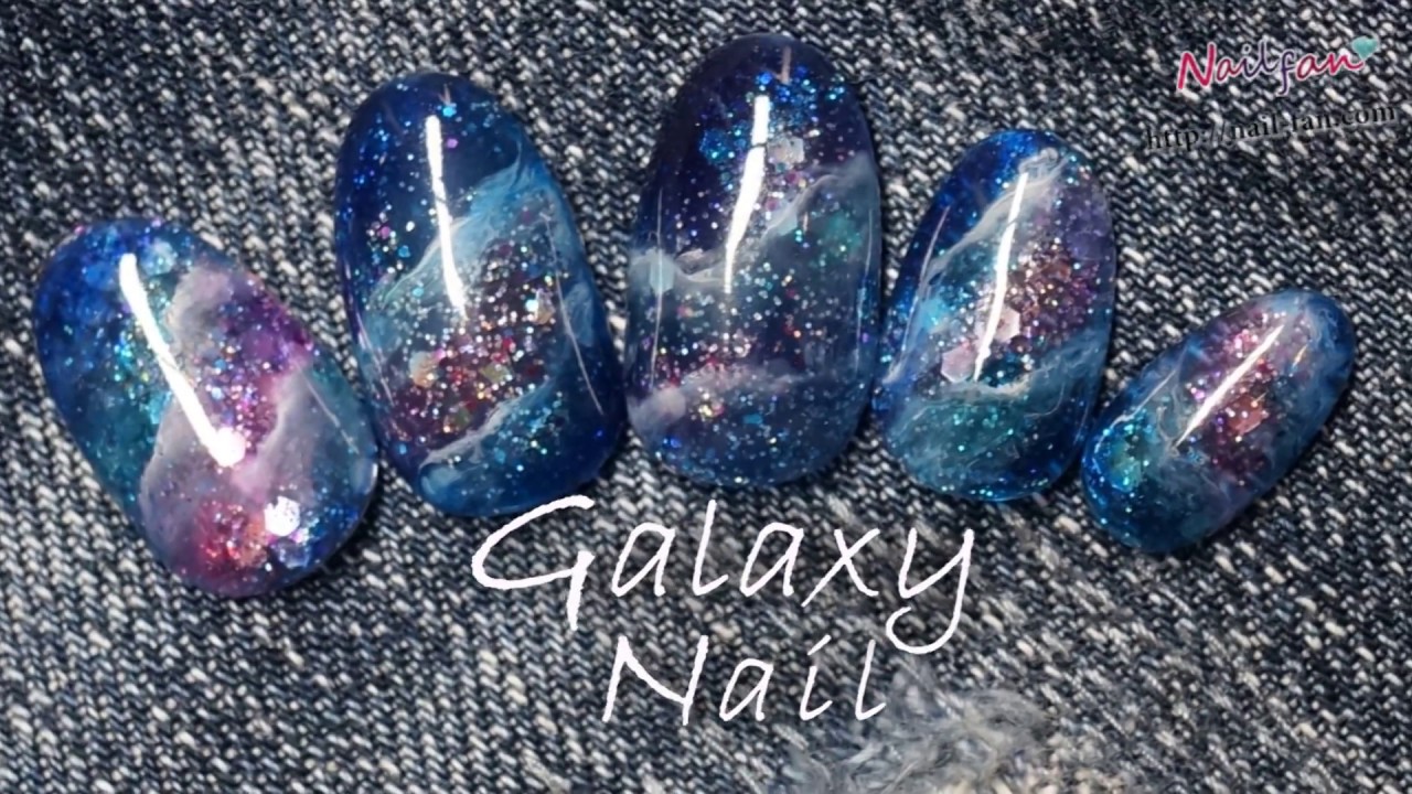 9 時短簡単ギャラクシーネイルgalaxy Nail のやり方 Youtube