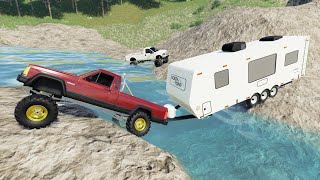 Camping on dangerous mountain path | Farming Simulator 19 camping and mudding