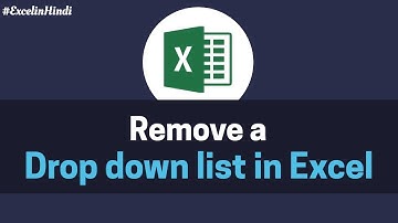 Remove a Drop down list in Excel | Excel in Hindi