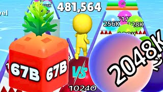 Ball Run INFINITY 2048 vs Jelly Tube Run 2048 (268B → ! → @ → # → % → ? → ^ → 2B) vs Push Harder 3D💥 screenshot 5