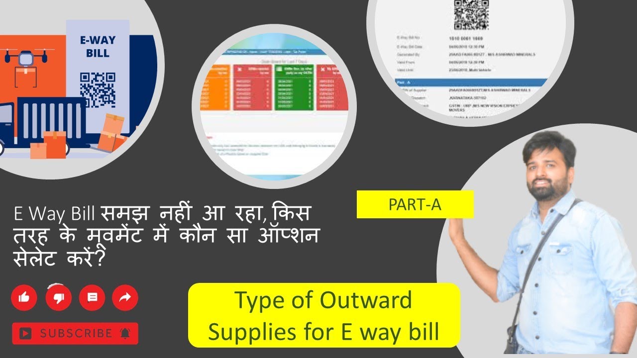 Type of Outward supplies under GST for E way Bill, E way bill for