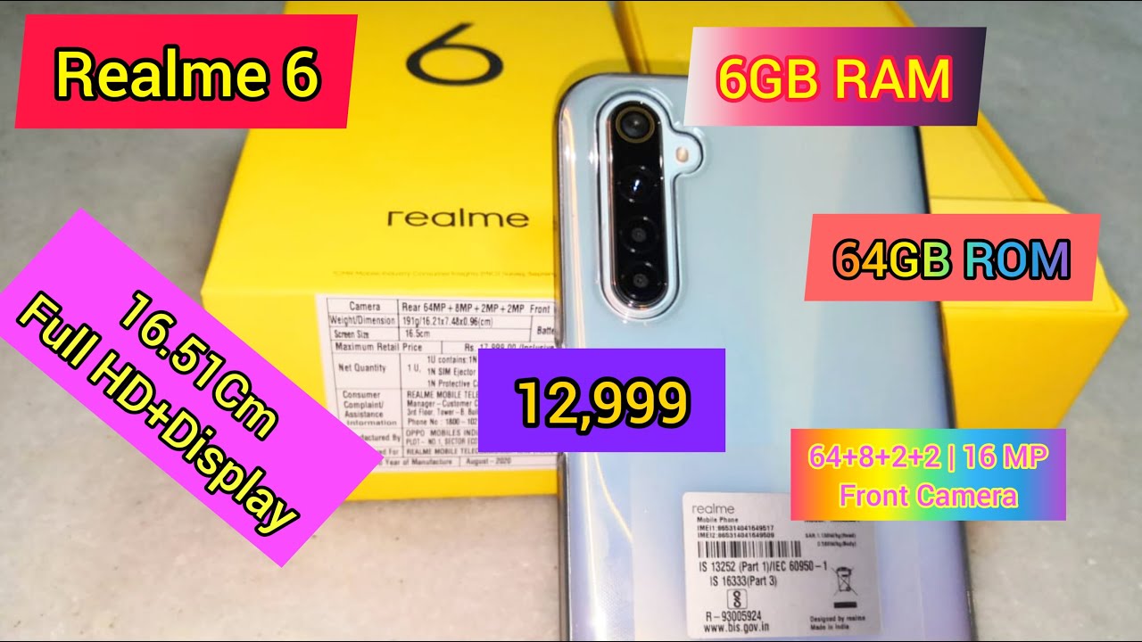 Realme 6(Comet, White 64 GB), 6 GB RAM | Phone Unboxing | Initial Impressions| Under 13,000