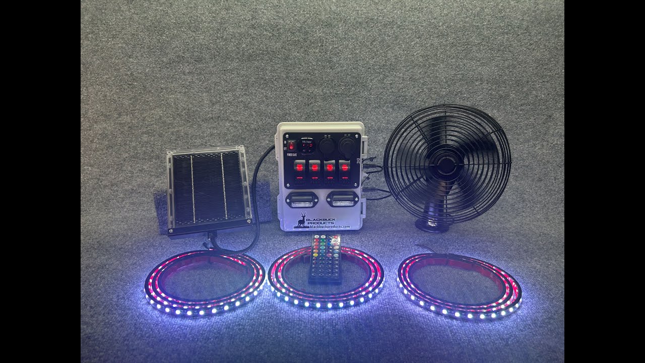 Deer Blind Charging Kit with Fan and LED Lights