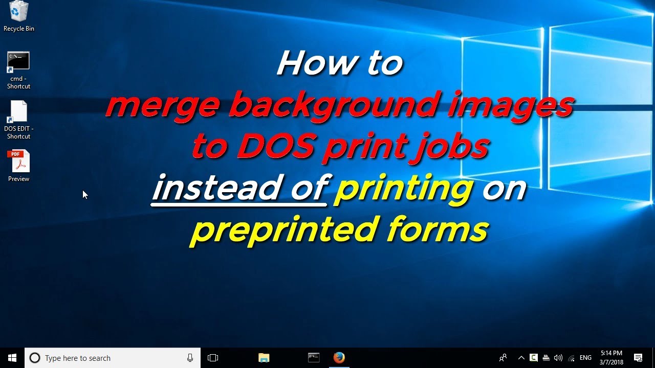 How to Print from DOS PRN, LPT1: to Windows printers: USB, Wi-Fi, - YouTube