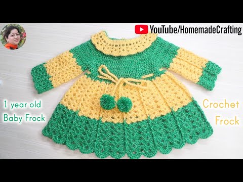 Crochet Baby Dress Frock Cardigan 👗 for 12 to 18 Months Babies Part 1 -  YouTube