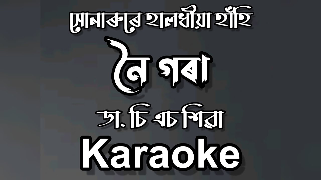 Noi Gora  Hunarure Halodhiya Hahi  Dr C S Shivaa  Assamese Karaoke Song With Lyrics 
