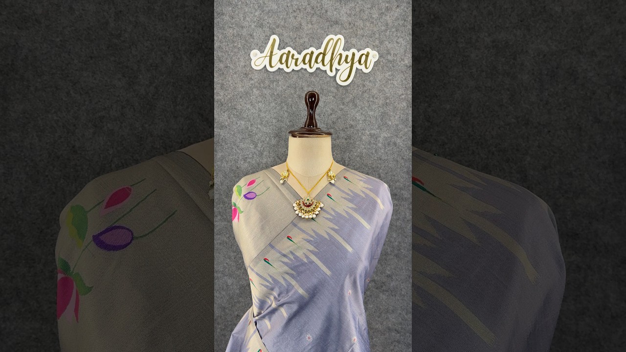 Soft Khadi Raw SIlk Lotus Pallu Paithani Saree