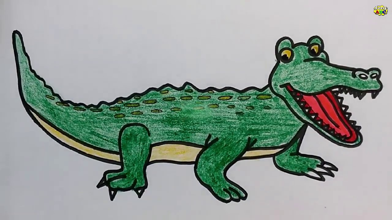 Creative Drawing of big alligator easy sketch for 