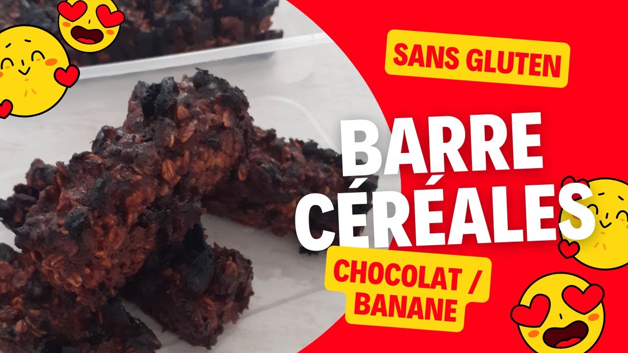 Barres de céréales banane noisette chocolat - recette facile