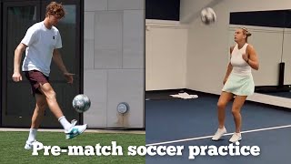 Celebrity Jannik Sinner, Aryna Sabalenka and Holger Fine showing soccer skills before Match - Cincy Open 2025 Net Worth