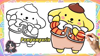 How to Draw Pompompurin from Sanrio Step by Step