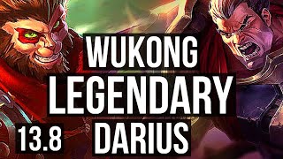 WUKONG vs DARIUS (TOP) | 66% winrate, 15/2/5, Legendary | KR Diamond | 13.8