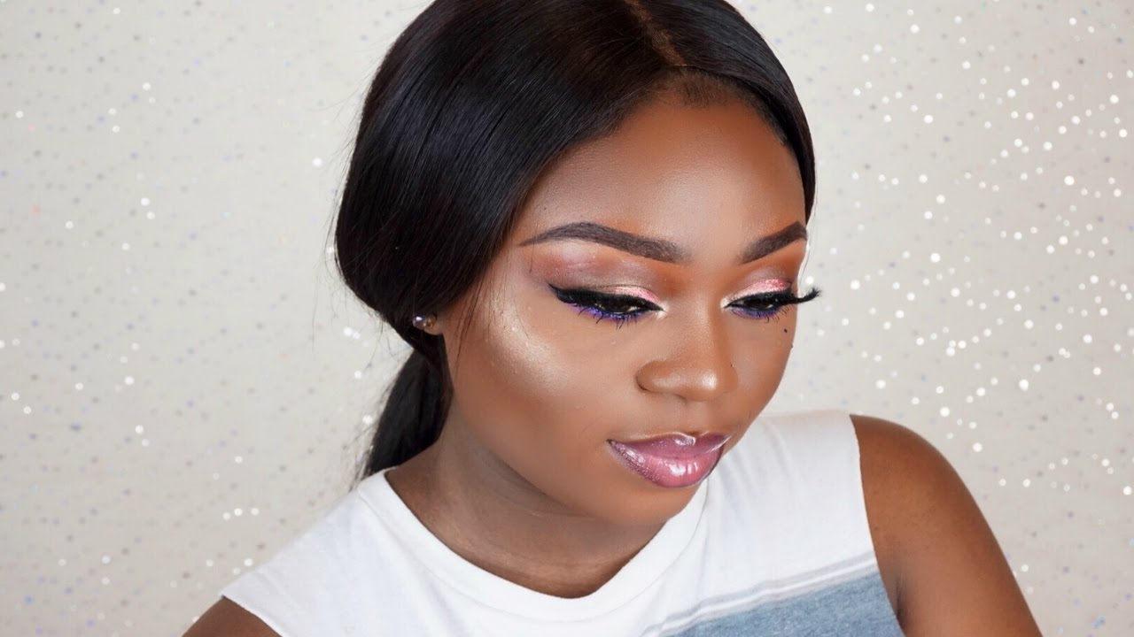 Simple Glam With Pop Of Colour Makeup Tutorial For Dark Skin YouTube