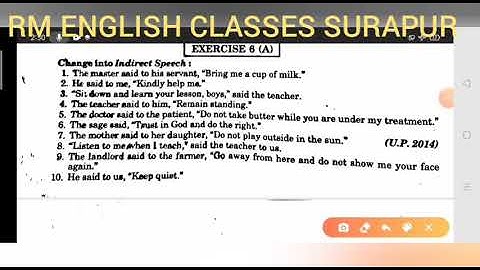 Indirect Imperative sentence Exercise 6 A from Excellent book solved by Ramesh Sir