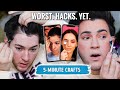 TESTING CRINGEY 5 MINUTE CRAFTS MAKEUP HACKS... they REALLY tried it