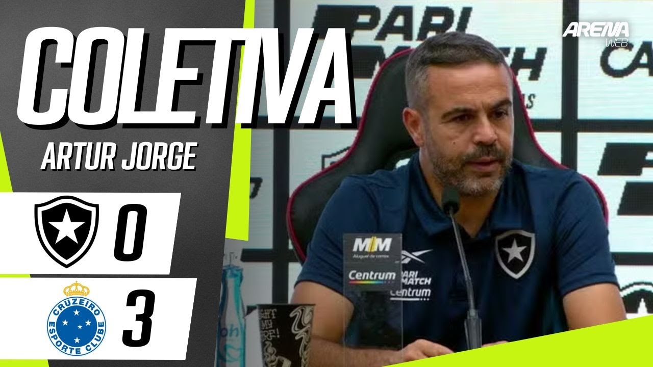 COLETIVA ARTUR JORGE | AO VIVO | Botafogo 0 x 3 Cruzeiro - Brasileirão ...