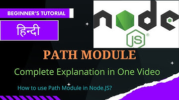 NodeJS Tutorial in Hindi: Path Module in Node.js | Path Module - Node.JS | NodeJS Path Module