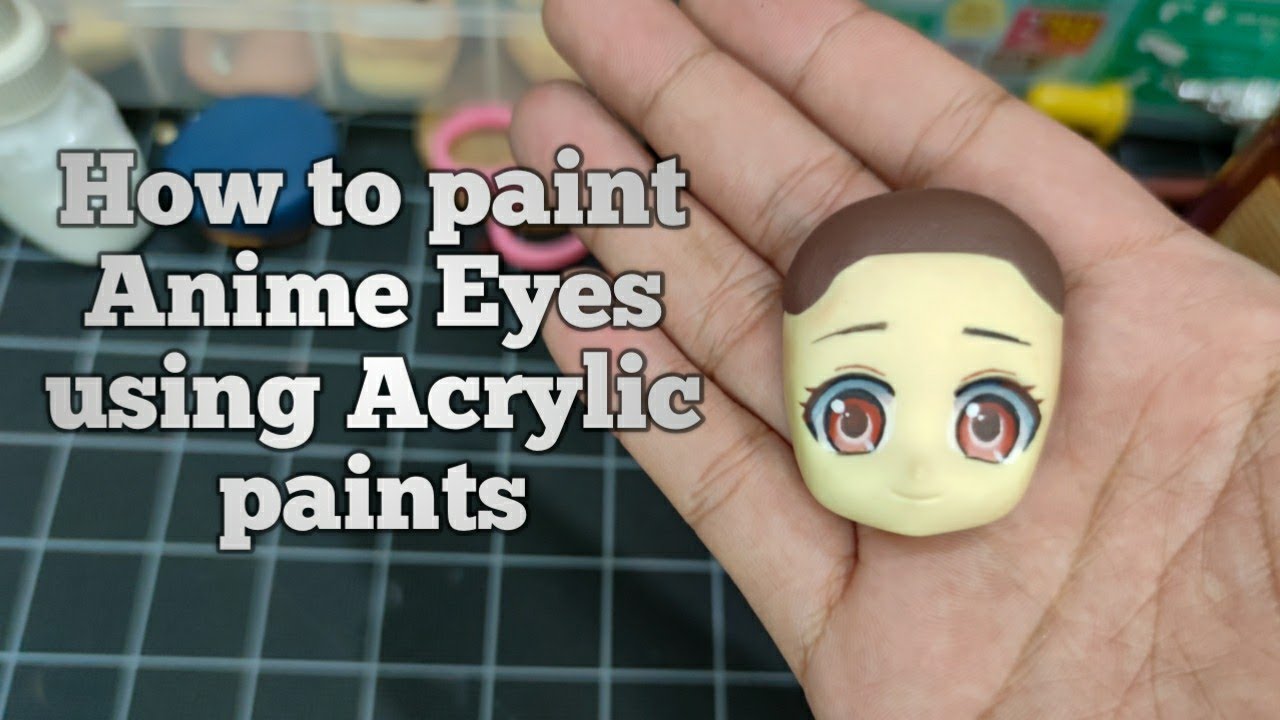 03] How to paint anime eyes on Clay face plate DIY figure Air Dry