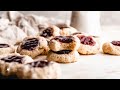 Vegan Raspberry Thumbprint Cookies | Tastes like a bakery cookie!