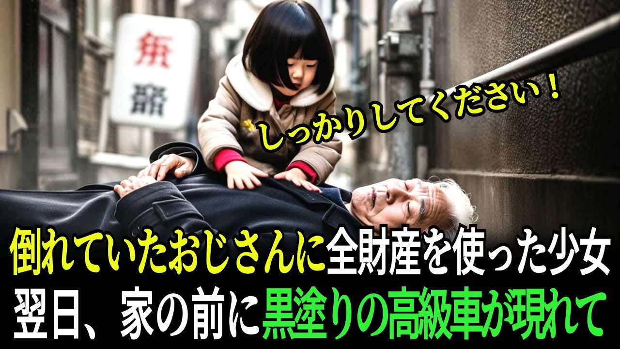 倒れていたお爺さんに全財産を使った貧乏な少女。次の日、家の前に黒塗りの高級車が現れて...