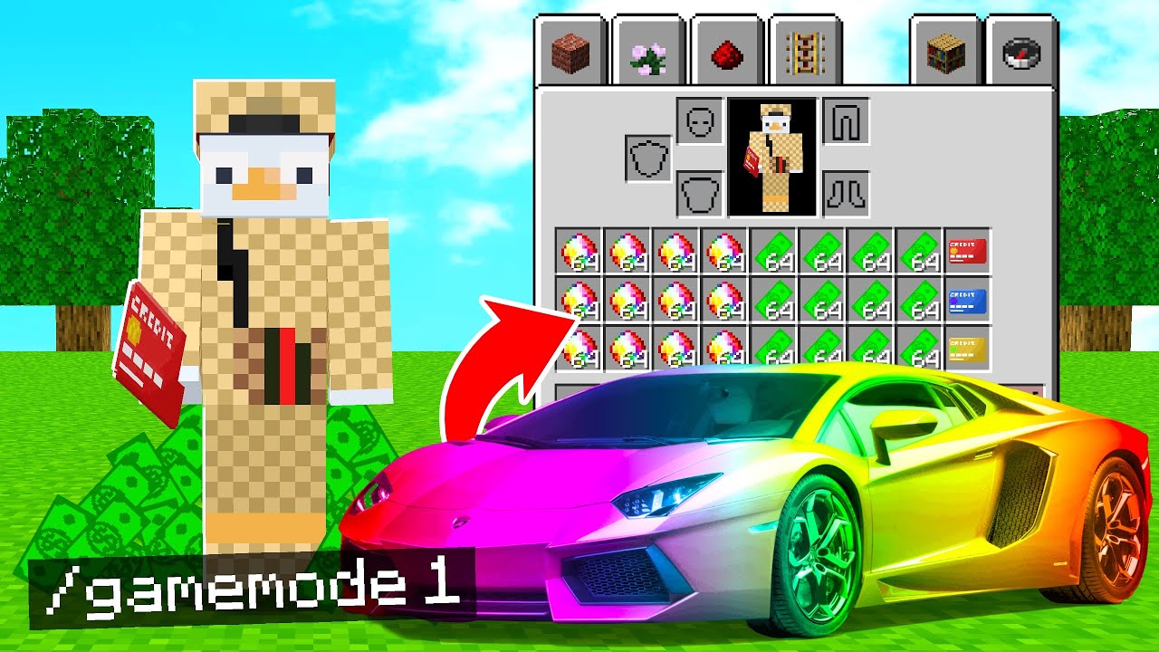 ich CHEATE mit GAMEMODE 1 GELD in Minecraft RP!