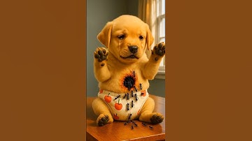 The cute dog ate ants along with the ice cream #ai #baby #dog