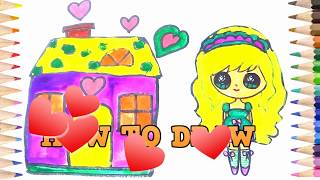 How To Draw Barbie & Barbie House Easycoloring Pages For Kids