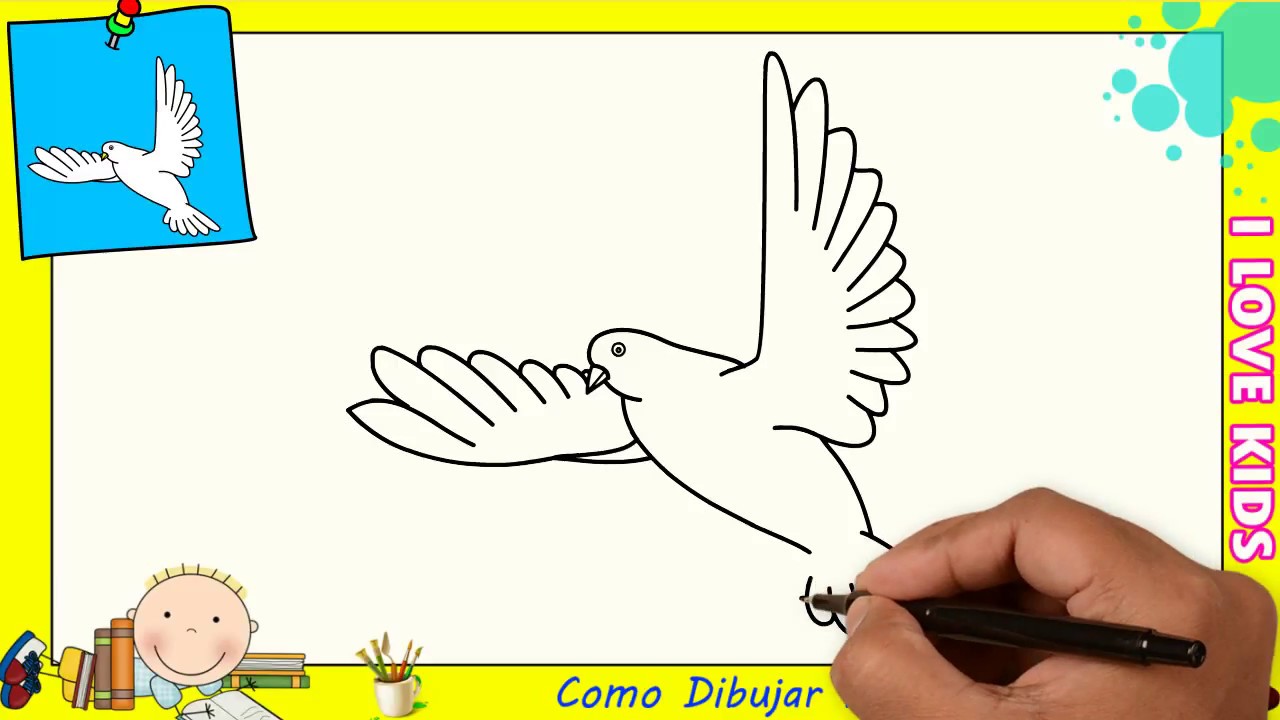 Como dibujar una paloma FACIL paso a paso para niños y principiantes 2 -  thptnganamst.edu.vn