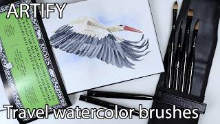Painting with the ARTIFY travel watercolor brushes and NEW ARCHES watercolor journal