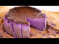 濃厚香芋煉奶巴斯克乳酪蛋糕 | Creamy &amp; Rich Purple Yam (Ube) Condensed Milk Basque Burnt Cheesecake