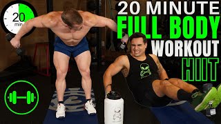 Intense 20 Minute At Home Workout with Dumbbells | Full Body HIIT! screenshot 3