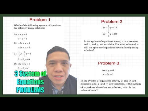 SAT Math Systems of Equations No Solution and Infinite Solutions