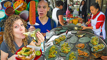 HUGE Mexican Street Food Tour in Mexico City - TOSTADAS, TACOS, TAMALES + MORE STREET FOOD IN CDMX!