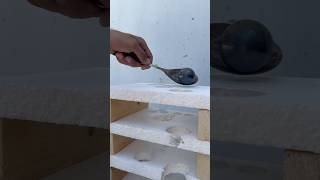 slowly melting styrofoam layer with hotball.#satisfyingshorts #styrofoam #melting #experiements