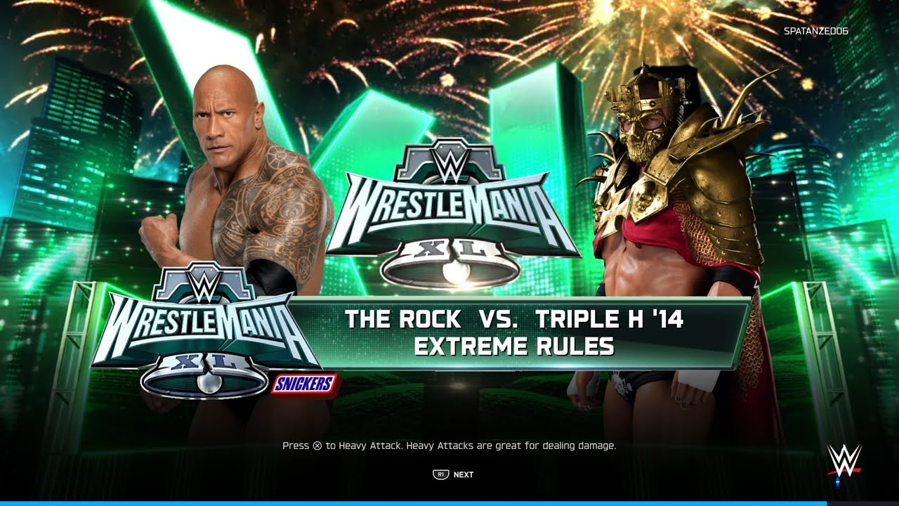 WWE2K25 THE ROCK VS TRIPLE H || WRESTLEMANIA EXTREME RULES MATCH || FULL GAMEPLAY PS5 PRO #wwe2k25 