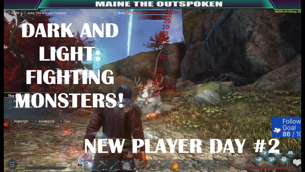 DARK AND LIGHT IN 2022: FIGHTING MONSTERS for the first time! Day 2 Playing the game
