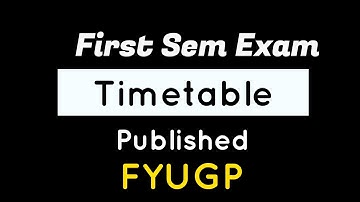 First Sem Exam Timetable Published #calicutuniversity #firstsemester #fyugp