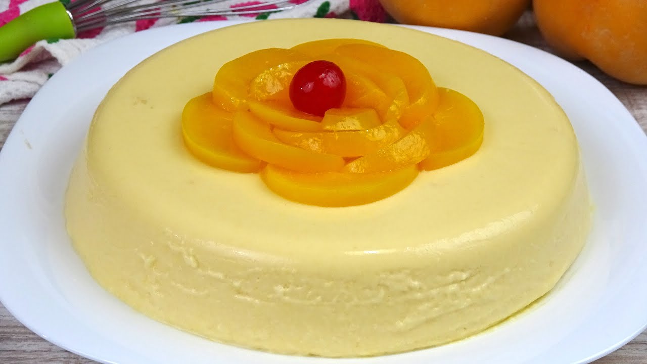 POSTRE DE MELOCOTÓN, Solo 3 Ingredientes, SIN HORNO! Fácil y Rico🍑PEACH DESSERT