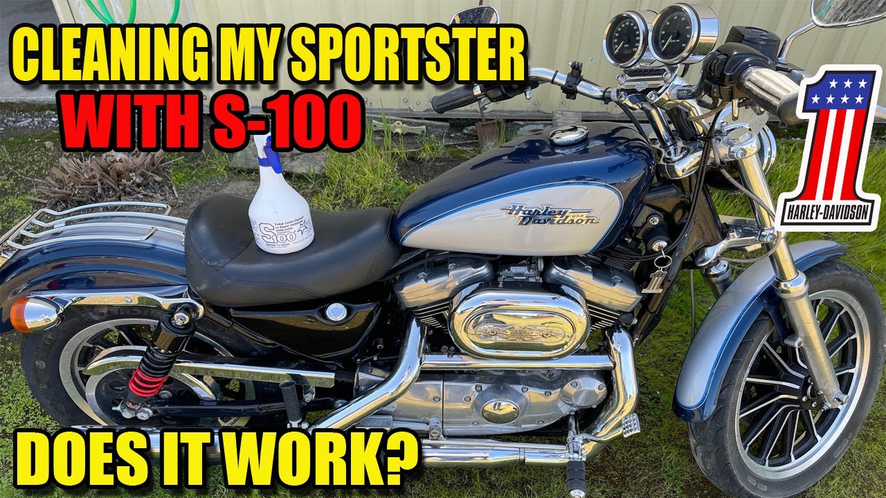 How to Wash your Motorcycle  S100 Total Cycle Cleaner & Harley Davidson  Engine Brightener. 