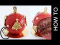 Chocolate and Raspberry Mirror Glaze Christmas Ornament Bauble Entremet