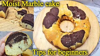Soft \& Delicious Marble Cake Easy, Two-Color Cake Recipe for Beginners @fatimacuisine2020 