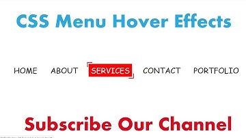 CSS Menu Hover Effects / W Tutorials